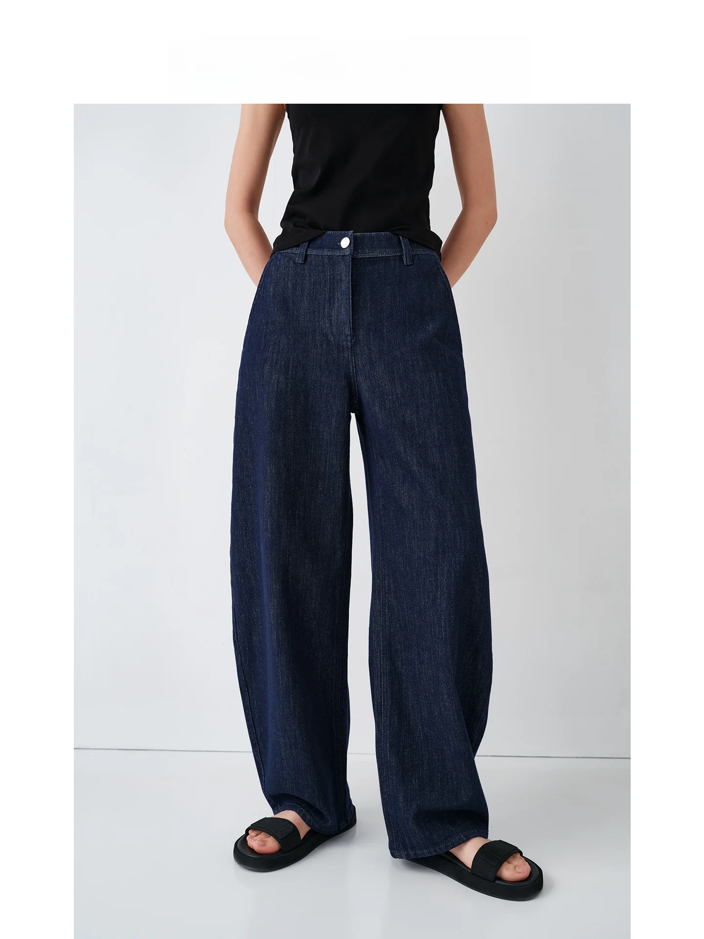 

Jaja Retro Washed Lightweight Denim Jeans Natural Waist Cotton Stretchy Arcuate Ladies Fashion Spring Collection Eco-friendly
