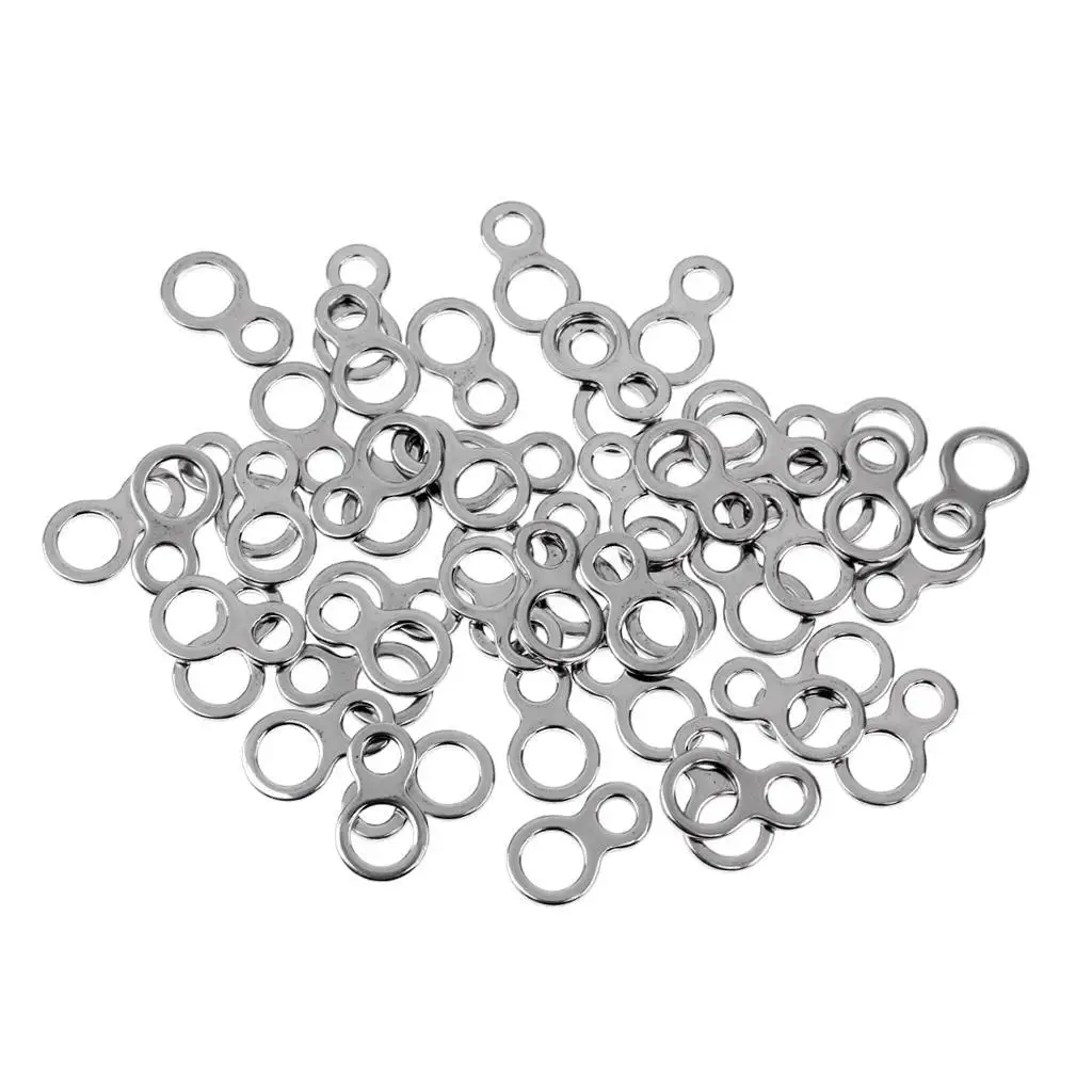 

50 pieces fishing butterfly ging ring stainless steel auxiliary hook