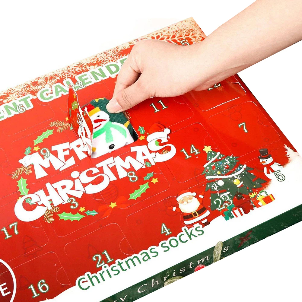

Рождественские носки Адвент-календарь 2024 Рождественский календарь обратного отсчета с 12 пар рождественских носков Рождественский календарь обратного отсчета для женщин и мужчин