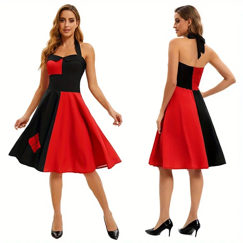 

Women's Dresses Cosplay Clown Costume Sleeveless Dress Christmas Carnival Party Sexy Fancy Dress Economic