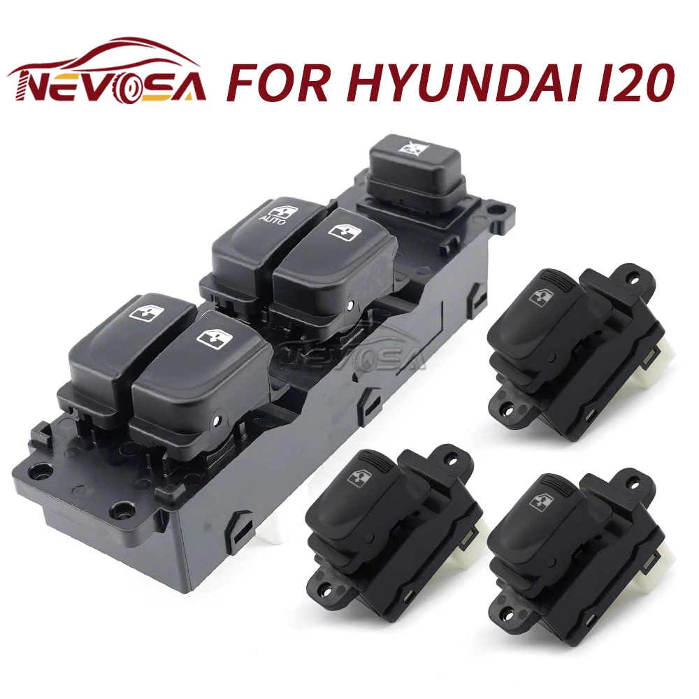 NEVOSA For Hyundai i20 93570-1J102 935701J102 93580-1J002 Electric Power Window Control Switch Auto Car Parts LHD Left Hand