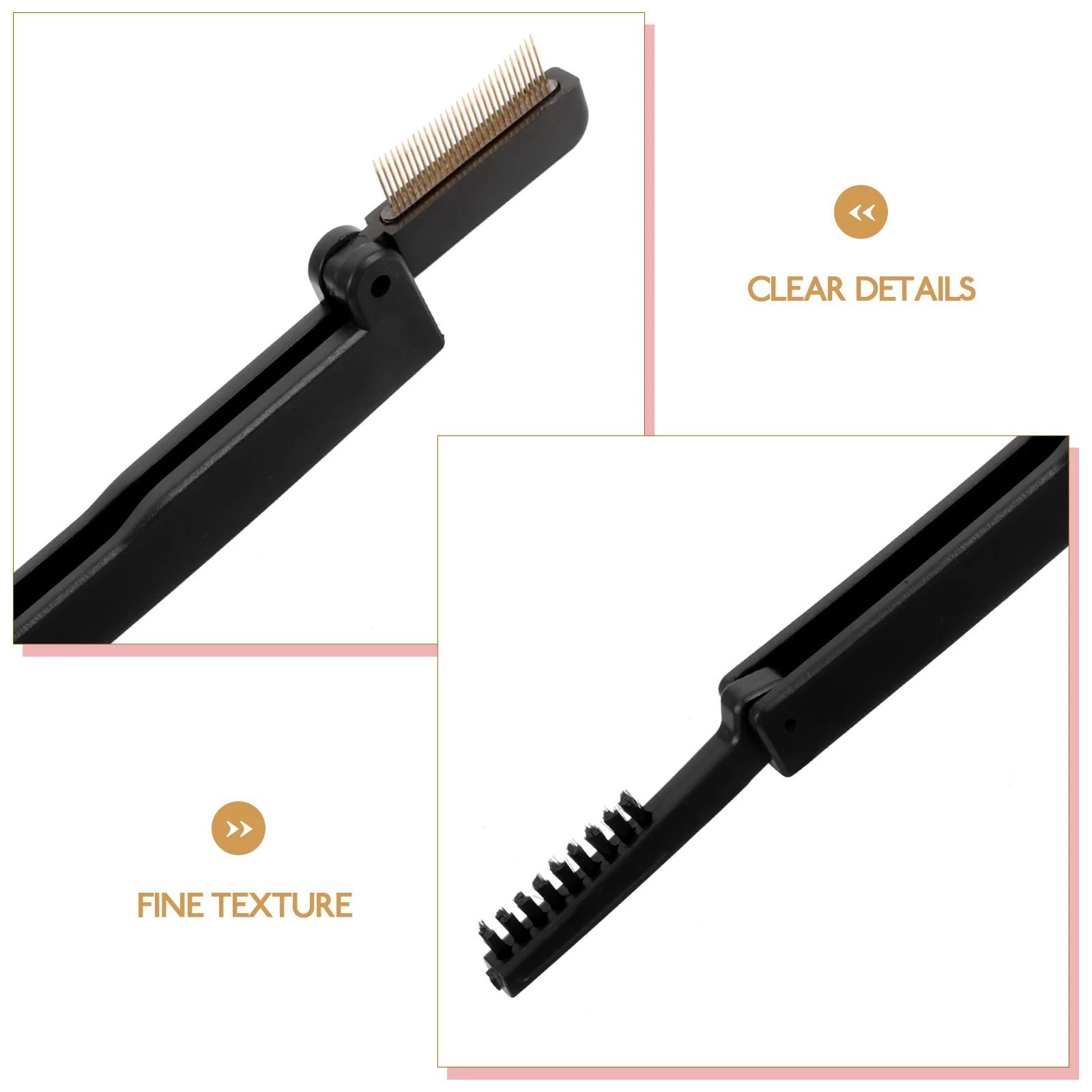 

Double Headed Brush Black Eyelash Comb Separator Comb Portable Folding Separator Tool for Extensions Lashes MakeupEyebrow