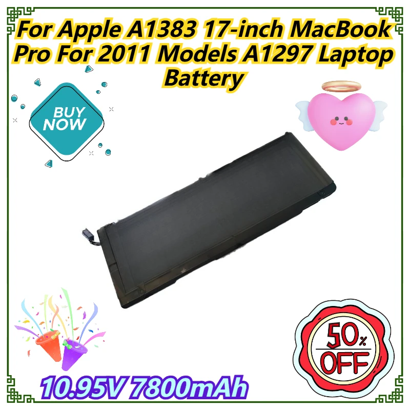 

For Apple A1383 17-inch MacBook Pro For 2011 Models A1297 Laptop Battery 10.95V 7800mAh