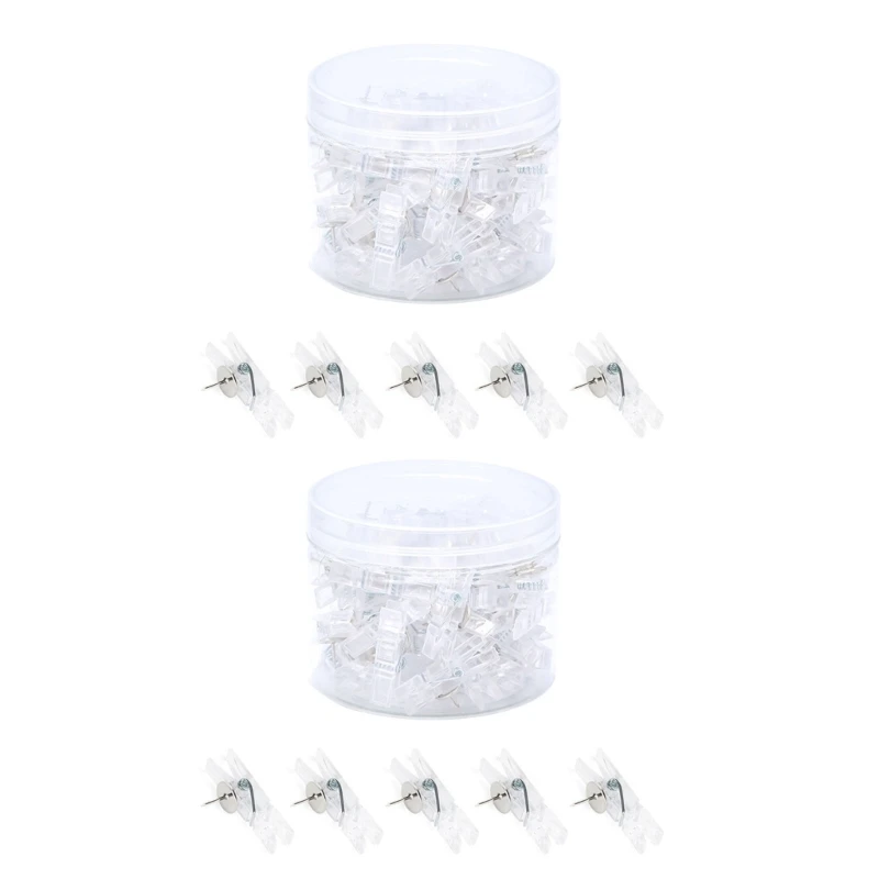 

80/90PCS Clear Push Pin Clip for Cork Board, Decorative Pushpins Thumb Tacks Pin