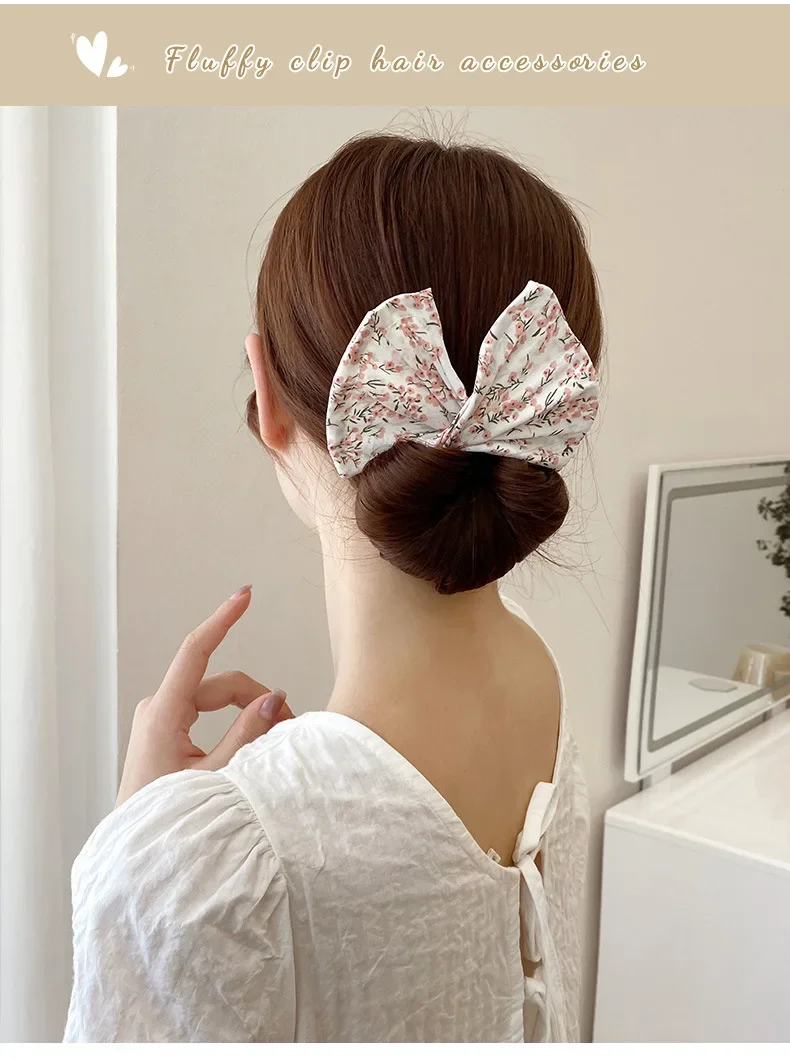 Women\'s Bow-shaped Hairpin Device Sweet and Lovely Hairpin Fast Hair Bun Hair Styling Tools Braid Hair Accessories