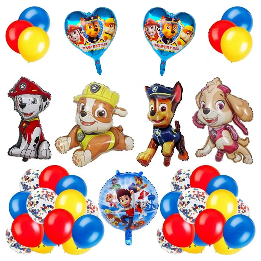 

PAW Patrol Balloon Birthday Banner Decoration Aluminum Film Digital Balloon Set Dog Chase Marshall Skye Kids Party Supplies Toys