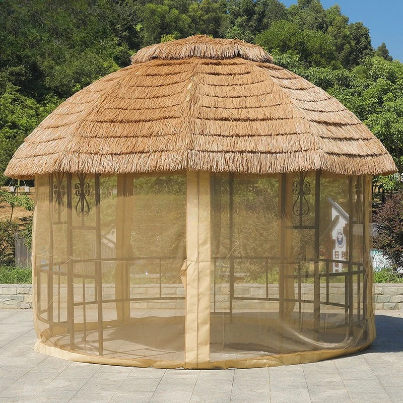

Outdoor courtyard gazebo, straw awning agritainment gazebo