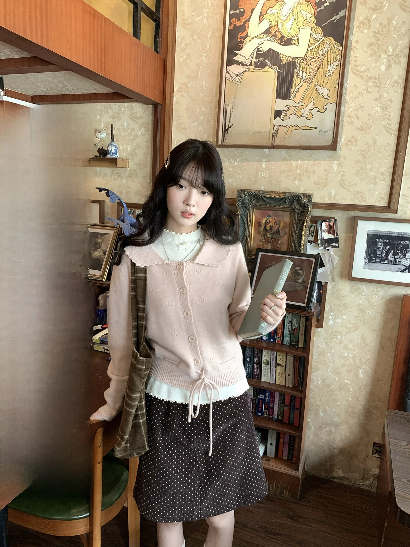 

Новый женский вязаный кардиган Holli Korean Sle Sweet Fre с вырезами, приталенный, с поясом, осенне-зимняя коллекция