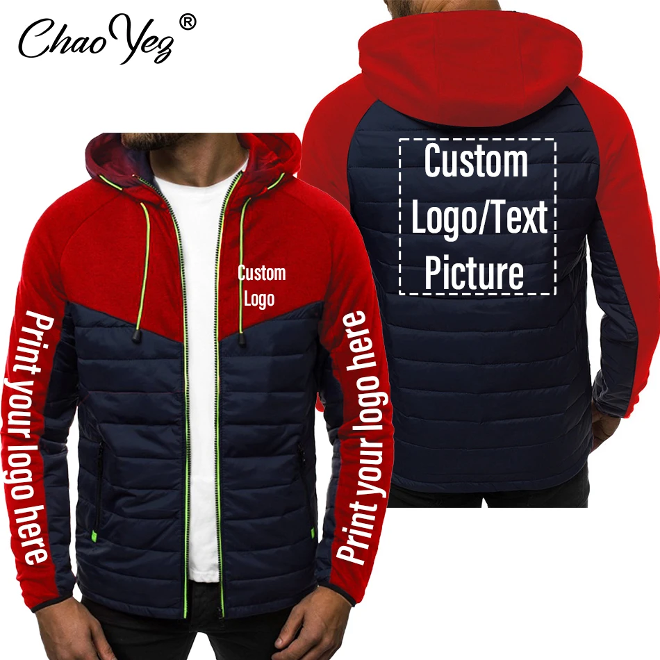 Custom Your Logo Casual Comfortable High Quality Men\'s Jacket Spring Autumn Sports Men\'s Sweatshirt Male Hooded Jackets New 2023