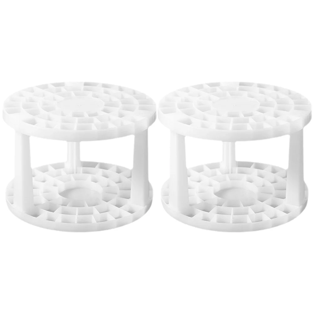 2 Pcs Round Brush Storage Rack Pencil Gel Porous Bucket Holder 2pcs/pack (white) Paint for Office Multi-hole Stand Organizer