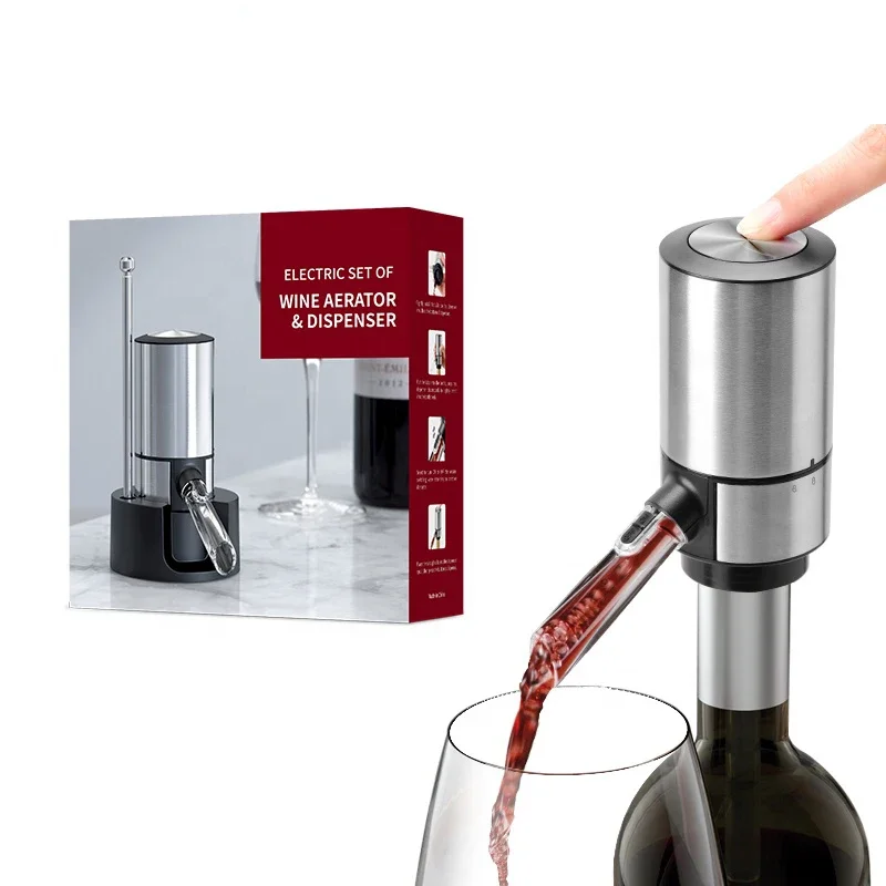 Dispensador aireador de vino eléctrico, accesorios de fiesta para Bar, decantador automático inteligente de acero inoxidable, vertedor, regalo del Día de San Valentín