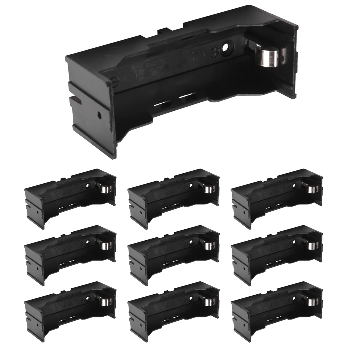 ممتاز! صندوق تخزين بلاستيكي واحد 26650 لحامل البطارية 10 قطع باللون الأسود