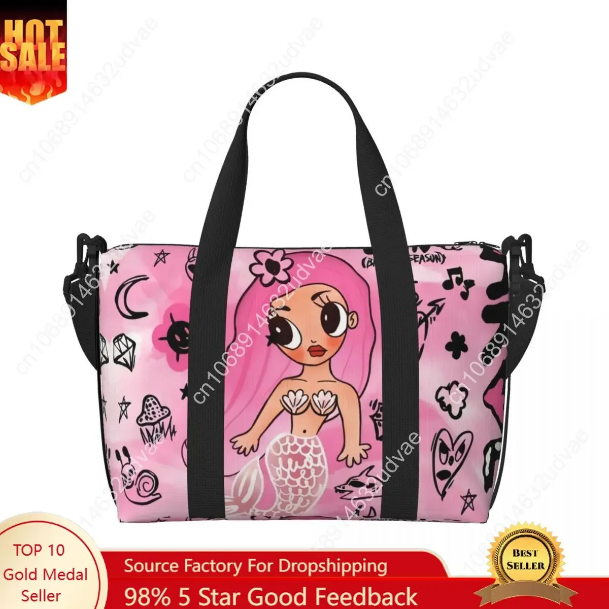 Bolsa de Playa Personalizada Manana Sera Bonito Karol G para Mujer, Cantante Colombiana, Bolsa de Viaje y Gimnasio con Compartimento Grande