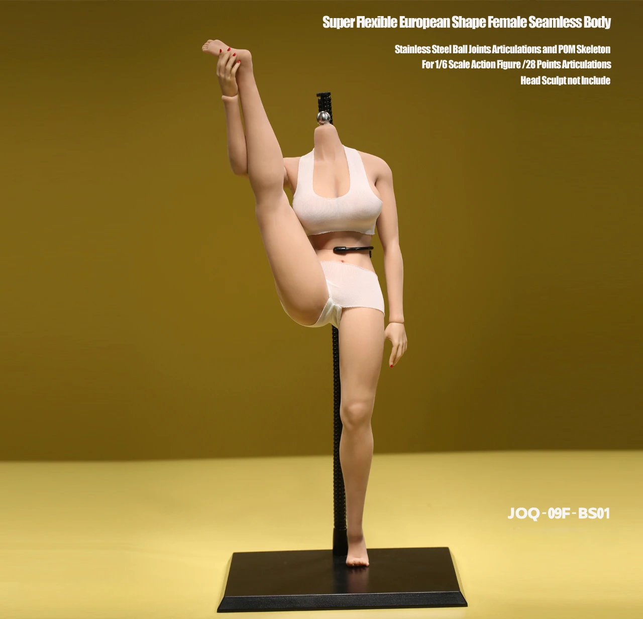 1/6 JOQ-09F Europe America Large Breast Seamless Body Connect Feet Movable Joints Super Flexible for 12" Female Head Sculpt DIY