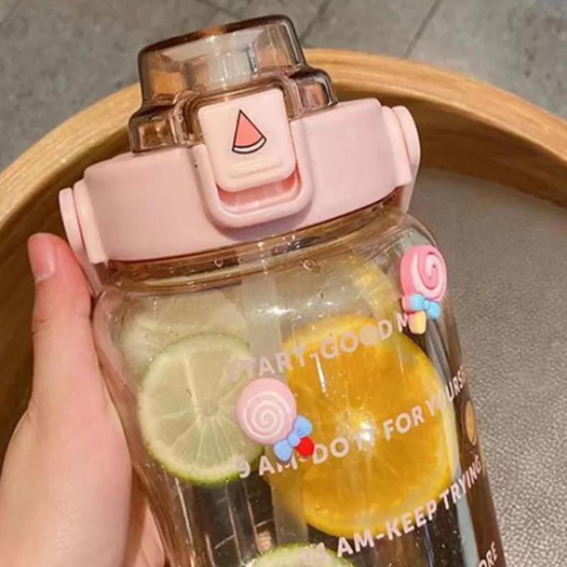 1Pieces Outdoor Camping Large Capacity Water Cup, Plastic Cup With Straw, Drinking Tools Designed For Adults