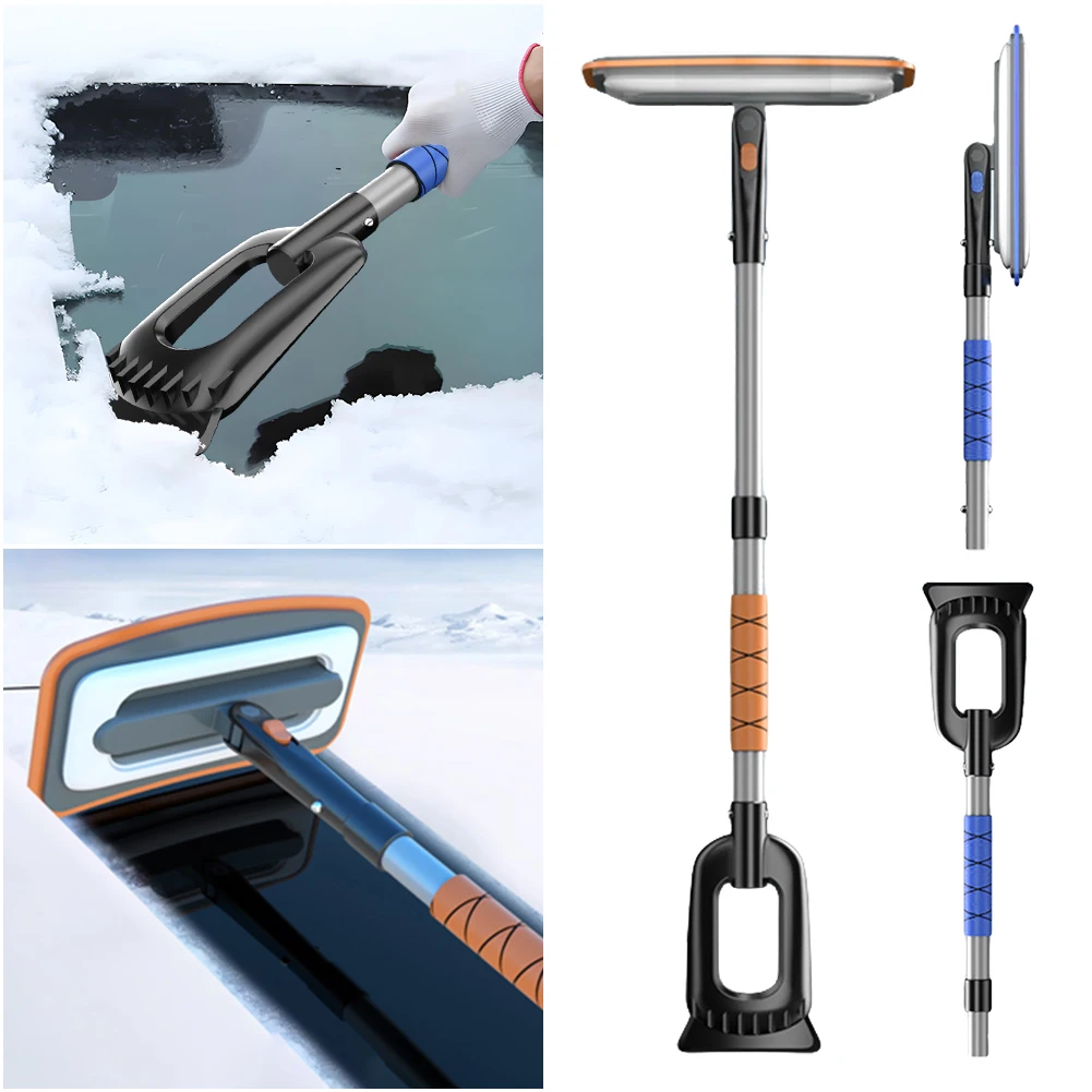 3-in-1 Detachable Snow Shovel 360° Rotation Front Windshield Ice Scraping Defrost Broom Anti-Slip for Car Windshield Window