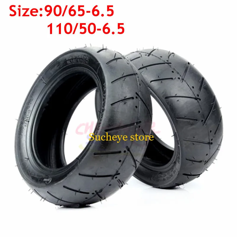 11 Inch 90/65-6.5 Front Vacuum Tire 110/50-6.5 Rear Thickened Tubeless Tyre for Mini Motorcycle 47-49cc Pocket Dilt Pit Bike