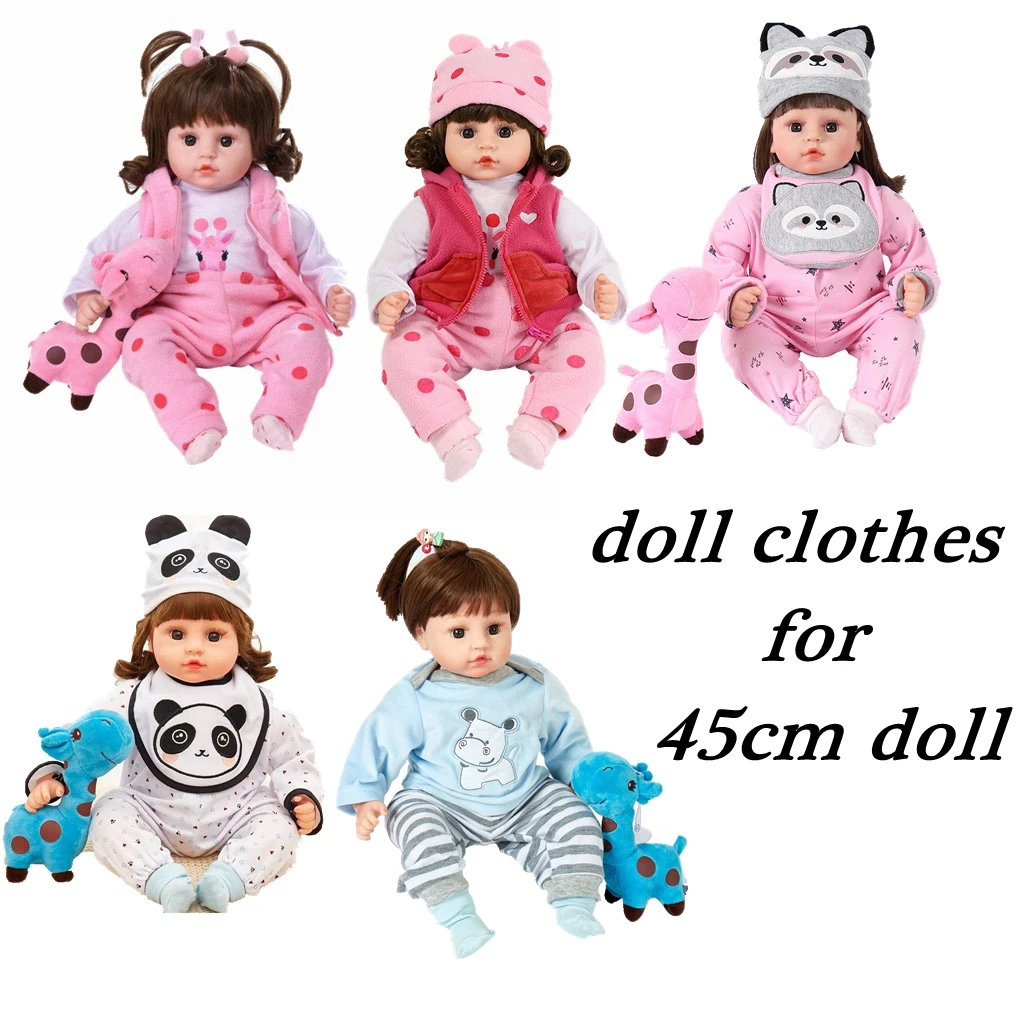 New Doll Clothes Born Baby Fit 17 inch 43-45cm Jumpsuit Pajamas Doll Accessories Clothe For Baby Reborn Dolls Suit for Bebe Doll