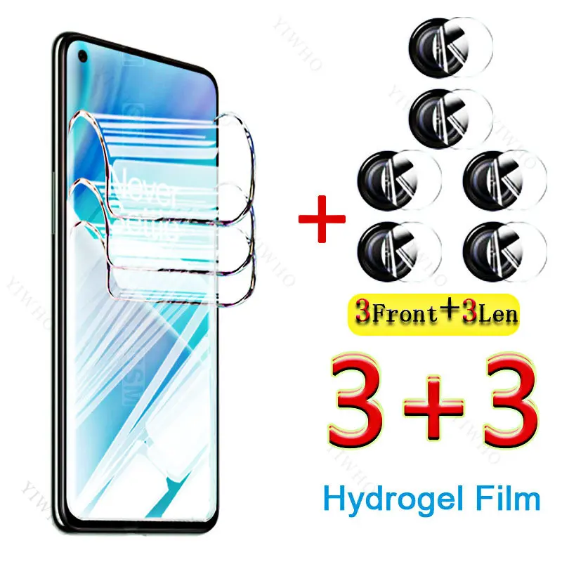 6-in-1 for Oneplus CPH2399 Nord 2T Front Hydrogel Film for Oneplus Nord 2 T Full Screen Protector Lens Glass 6.43 Inch Water Gel