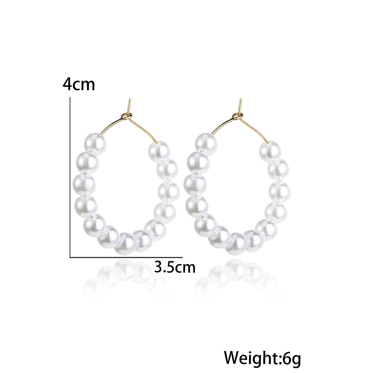 Fashionable Imitation Pearl Circle Earrings Anti Allergic Earrings Women Perforated Temperament Trendy Novel Accessories Jewelry