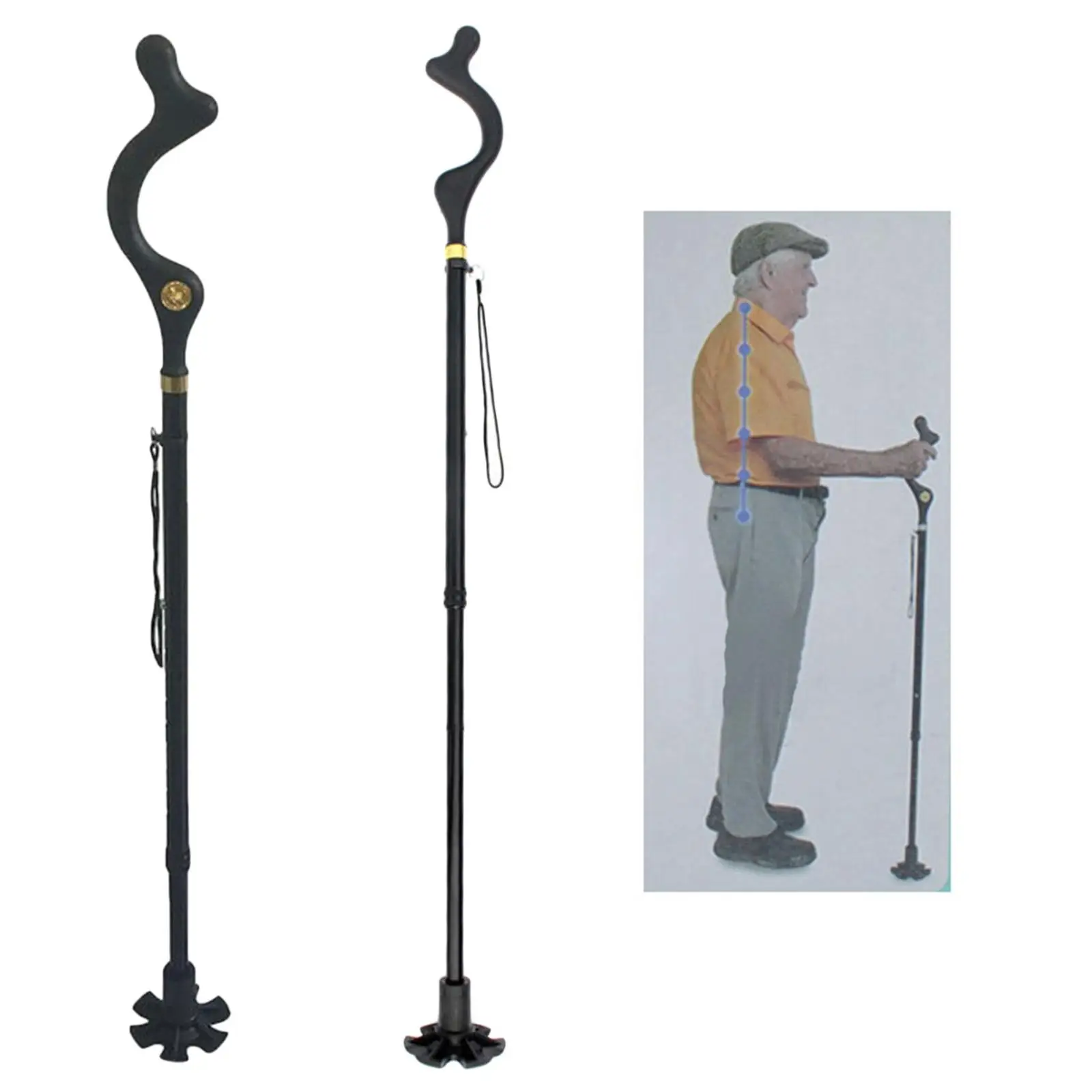 

Walking Cane Walking Stick Offset Cane for Daily Living Aid Heavy Duty