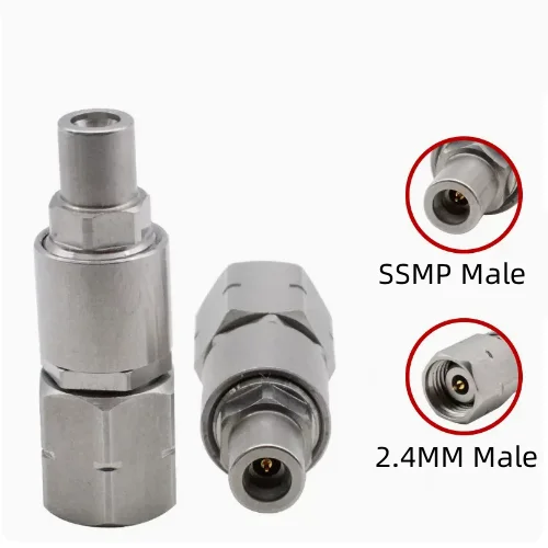 1Pcs SSMP to 2.4MM stainless steel adapter 40GHZ SSMP Male to 2.4MM Female millimeter wave adapter