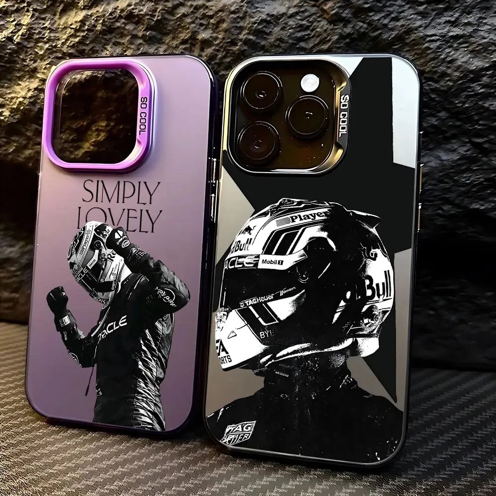 Rennfahrer Verstappen Mattierte Hülle für iPhone 17 Air 16 E 15 14 Plus 13 12 Mini 11 Pro Max Waschbare Acryl-Silikon-Schutzhülle