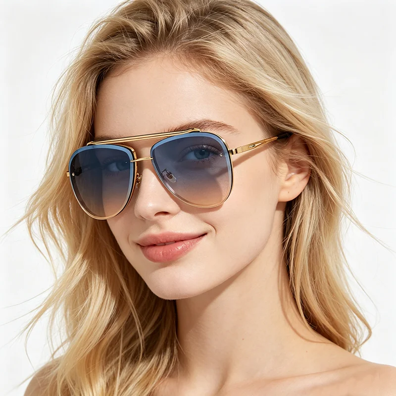 Men Aviator Gradient Sunglasses UV400 Metal Frame Shades Women Outdoor Driving Eyewear