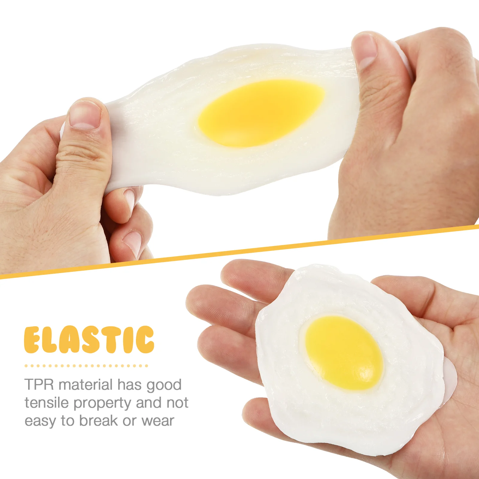 3 Pcs Decompression Toy Fake Food Eggs Simulation Foam Toys Artificial Stretchy Squeeze Fashionable