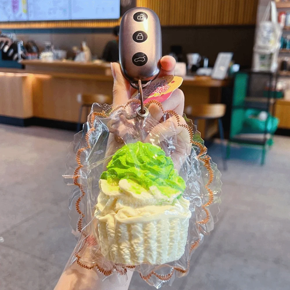 Hand Relax Cabbage Squishy Keychain Bounce Handmade Ice Cream Squishy Keychain Shapable Pinch Bag Pendant Student Prize