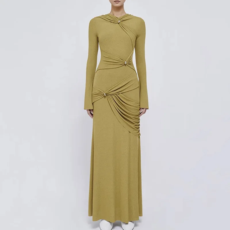 

Новый дизайн, женское трикотажное хлопковое платье, модные повседневные платья с длинными рукавами