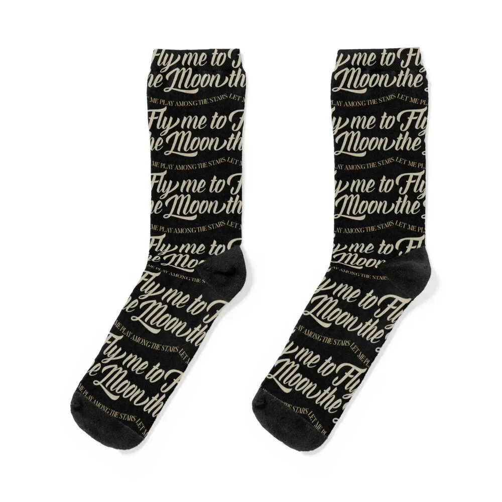 

Fly Me to the Moon Socks warm winter funny sock Soccer Novelties Socks Male Women's