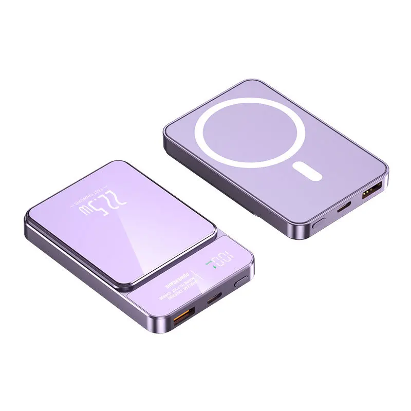 

Магнитный Power Bank 10000 мАч, 20 Вт, беспроводное зарядное устройство, тонкий портативный аккумулятор для MagSafe iPhone 17 16 15 Samsung 24 23