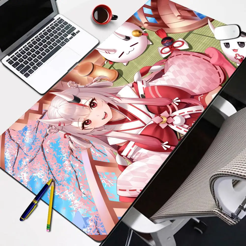 

XXL Cute Nakiri Ayame Rubber Mouse Mat Hololive Desk Mat Office Gaming Mousepad Anime HD Lock Edge Keyboard Pad Gamer Carpet