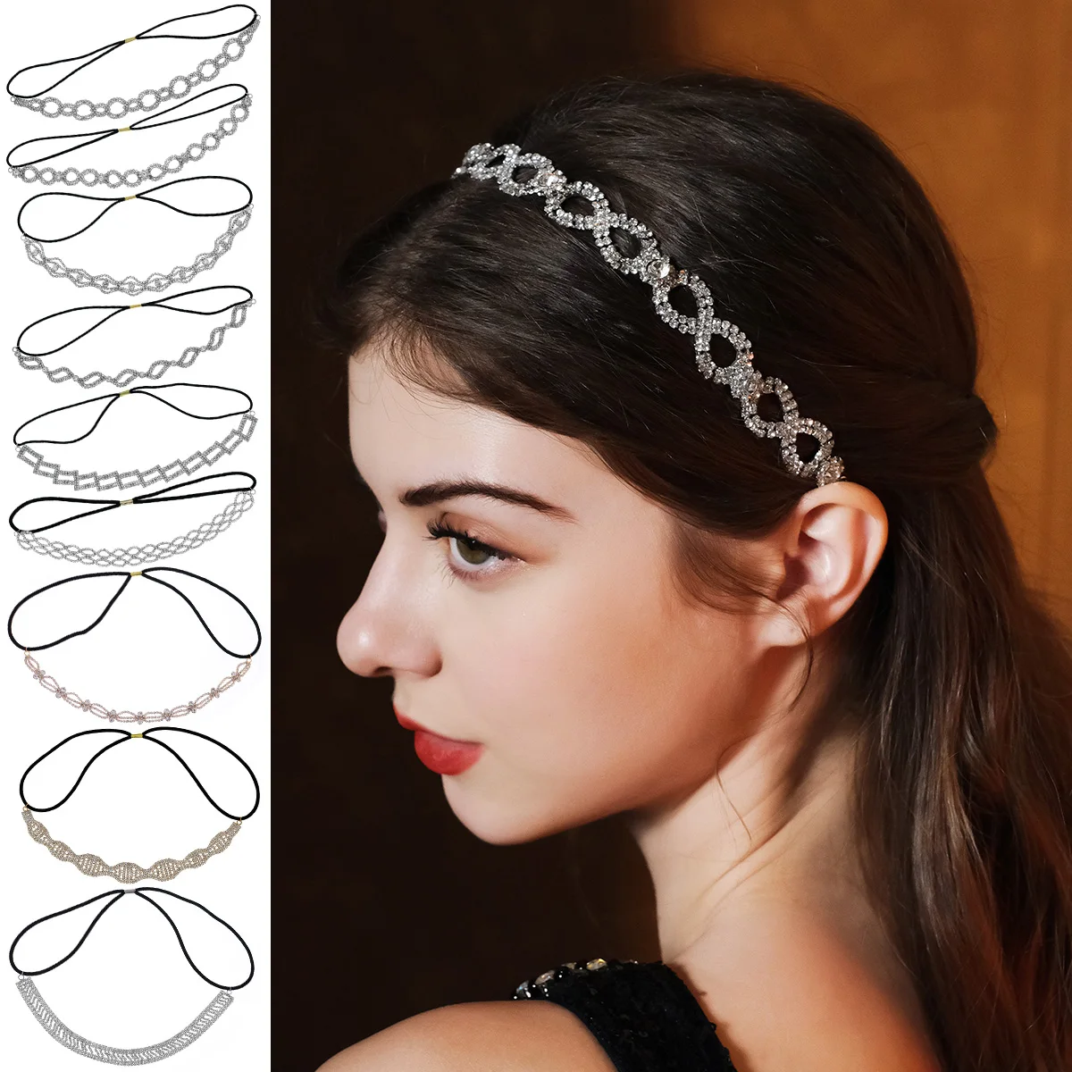 Moda luksusowe perły Rhinestone koraliki opaski do włosów koronkowa korona kryształowe akcesoria do włosów dla nowożeńców biżuteria Tiara ślubna