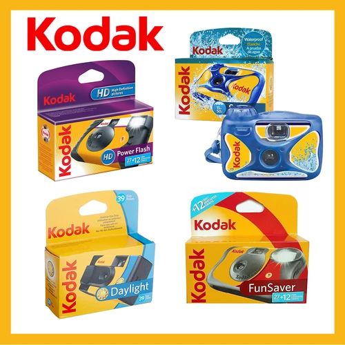 Imagen 1 del producto Kodak-cámara de película desechable de un solo uso, fotos de exposición de 27/39 (luz diurna/Flash de potencia HD/FunSaver)