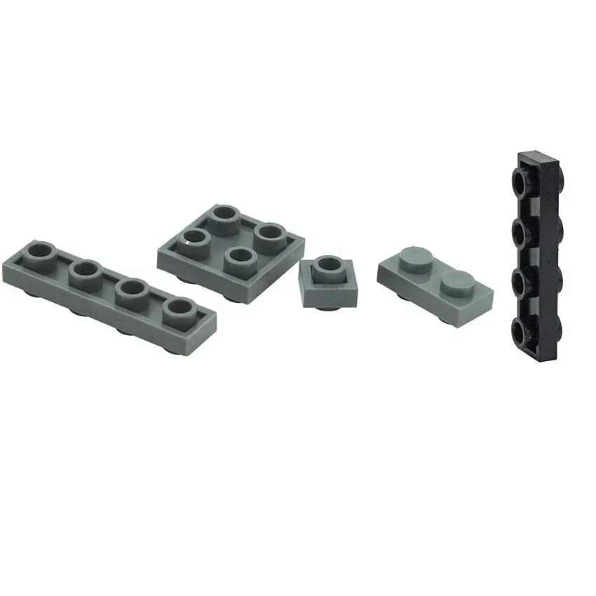 DIY Technische Bricks 50PCS MOC Bouwstenen Onderdelen 1x1 1x2 2x2 1x4 w. knoppen beide zijden Speciale Platen Creatief Speelgoed