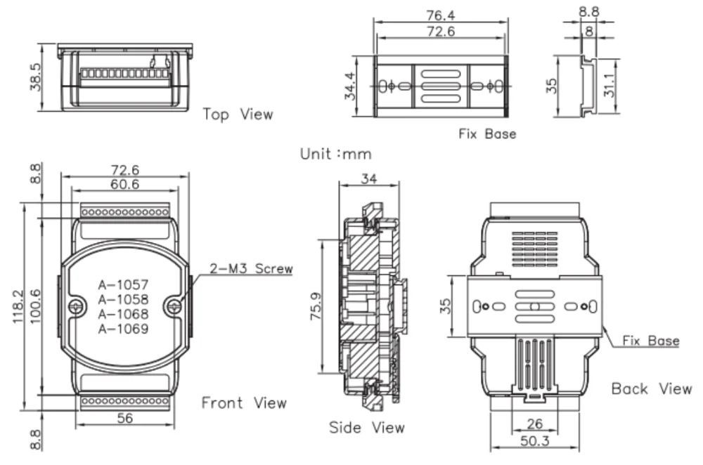 Module de sortie numérique relais 8DO avec port RS-485 Modbus RTU(A-1068)