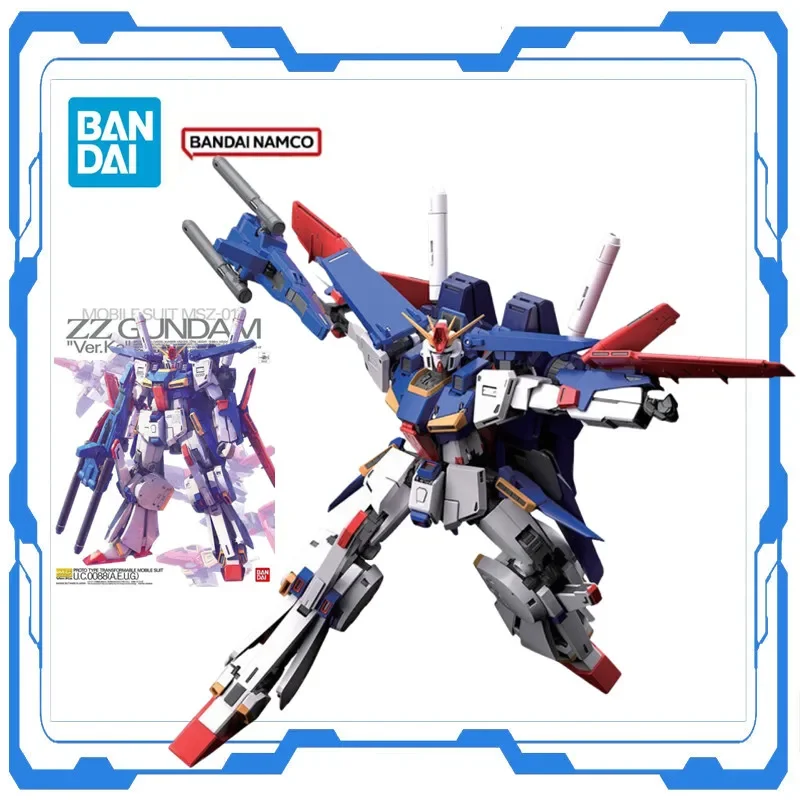 

Genuine Bandai Gundam MG 1/100 ZZ Gundam VER.KA Original Action Anime Assembly Model Kit Figure Action Desktop Toy Gift for Kid