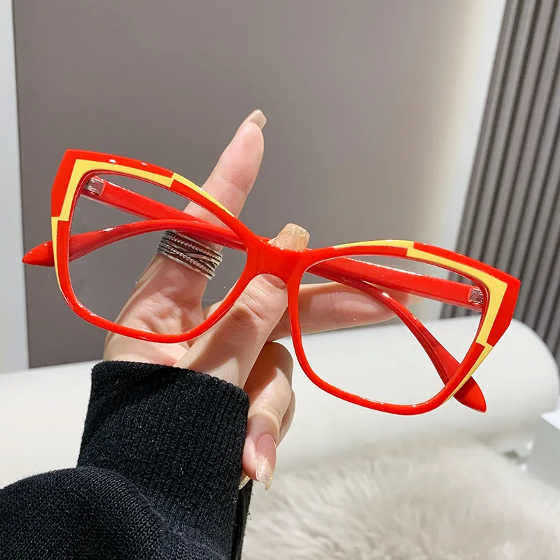 Women Cat Eye Eyeglass Frame for Women Round Fashion Optical Glasses Frames Fashion Retro Prescription Spectacles Leopard Print