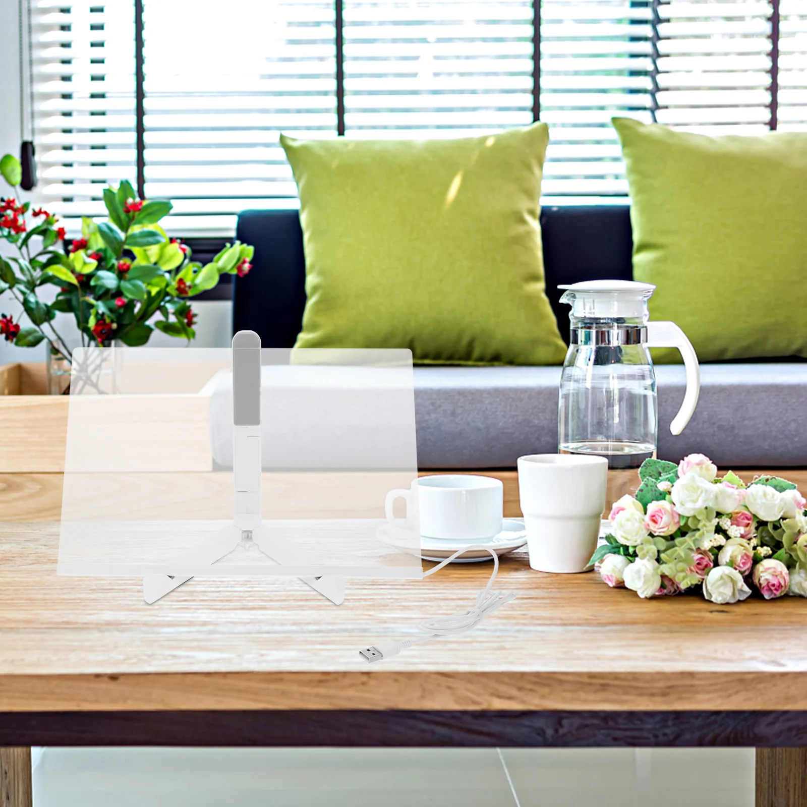 1 مجموعة شفافة الاكريليك الكتابة مذكرة مجلس USB مضيئة رسالة مجلس سطح المكتب مكتب إمدادات المنزل مكتب التموين