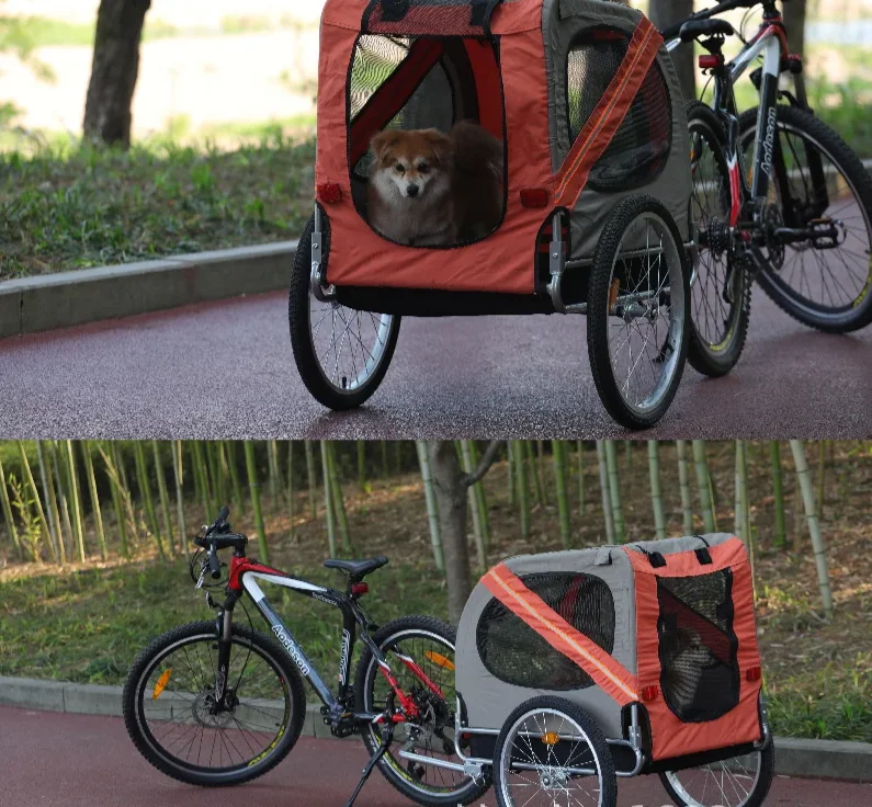 Large Pet Bicycle Trailer Cat Dog Cart Pet Stroller Cat Carrier Folding Outdoor Riding Travel Trailer Pet Out Carry