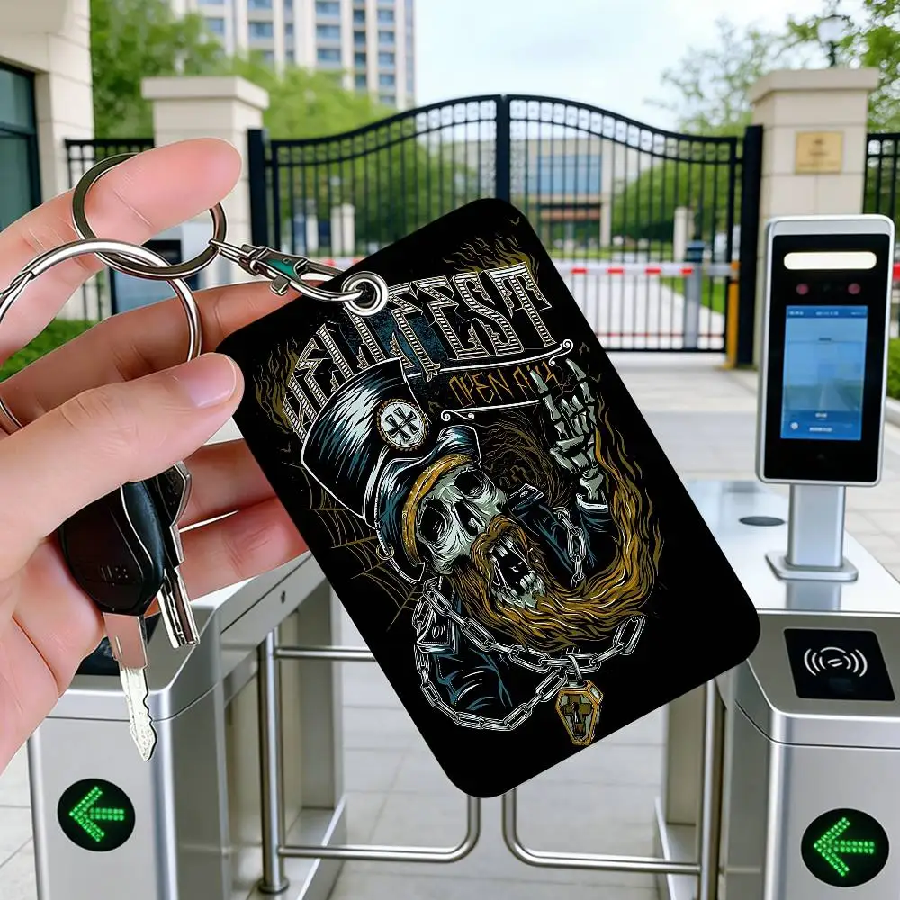 Music Festival H-Hellfest Office Supply Men And Women Credit Card Keyrings Student Card ID Card Holder Credential Holder Card