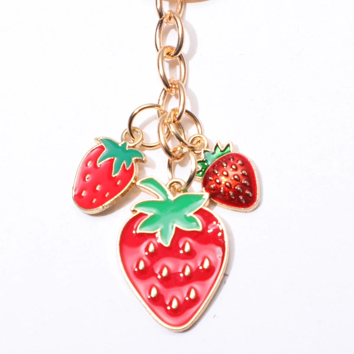 New, fruit series personality cute key ring, stylish strawberry INS key ring gifts