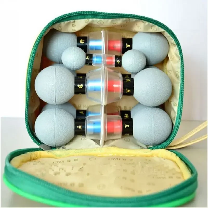 18pcs Cans Suction Cups Cupping Set Chinese Acupuncture Physical Therapy Magnetic Massage Jars for Vacuum Cupping Therapy
