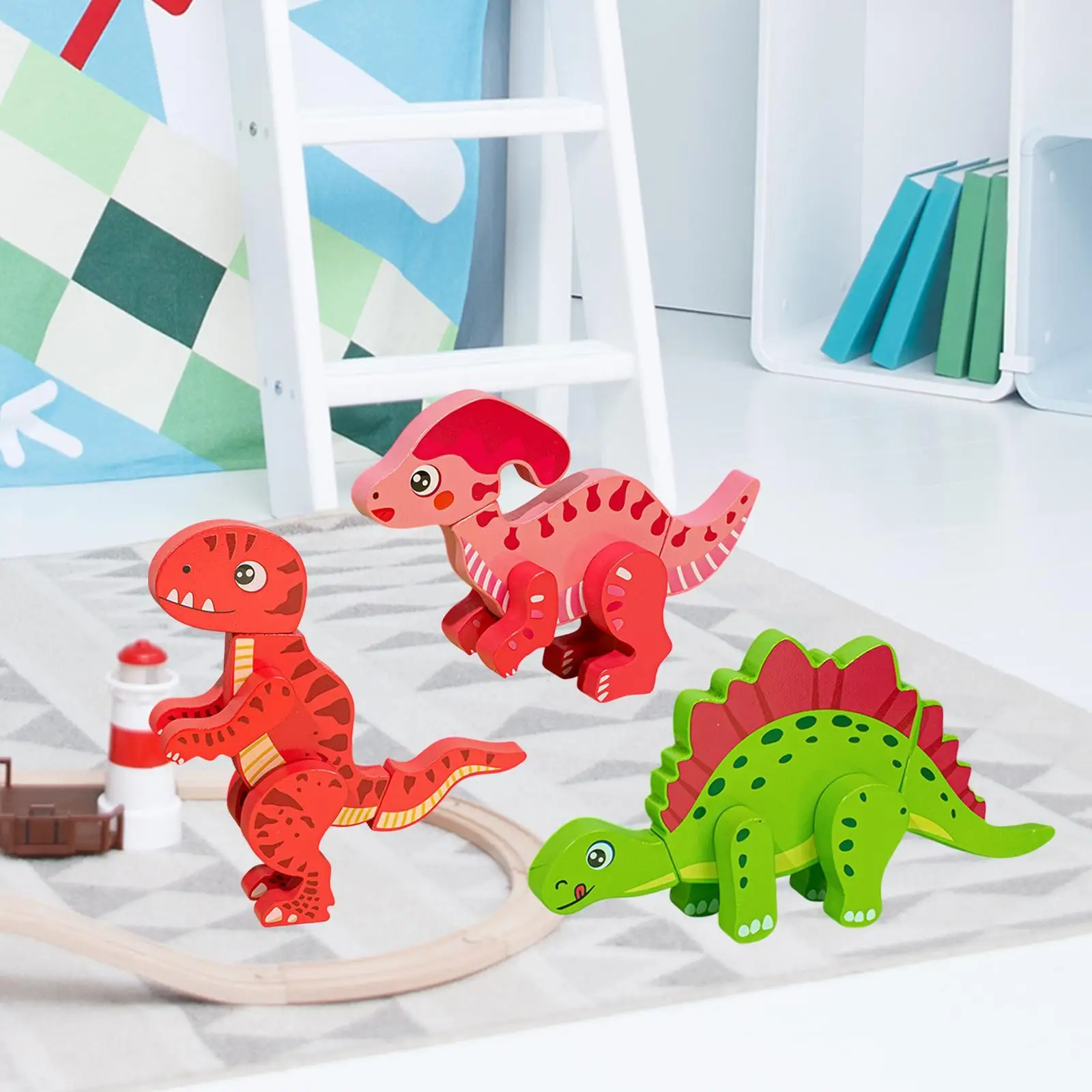 

Wooden Dinosaur Puzzles Game for 1-5 Years Old Boys and Girls Birthday Gifts