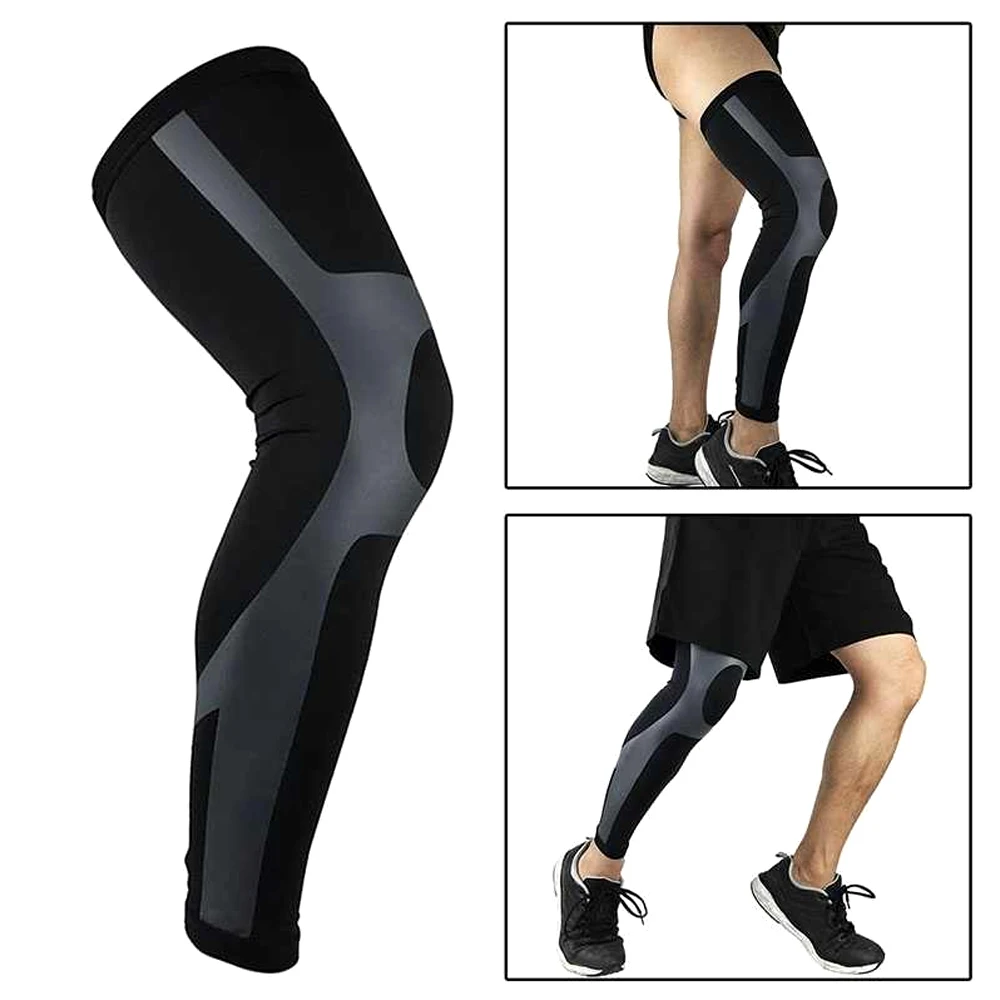 1 PCS Full Leg Compression Sleeve Knee Pads Cycling Leg Warmers Long Leg Sleeves Cycling Bicycle MTB Riding Legwarmers Men Women