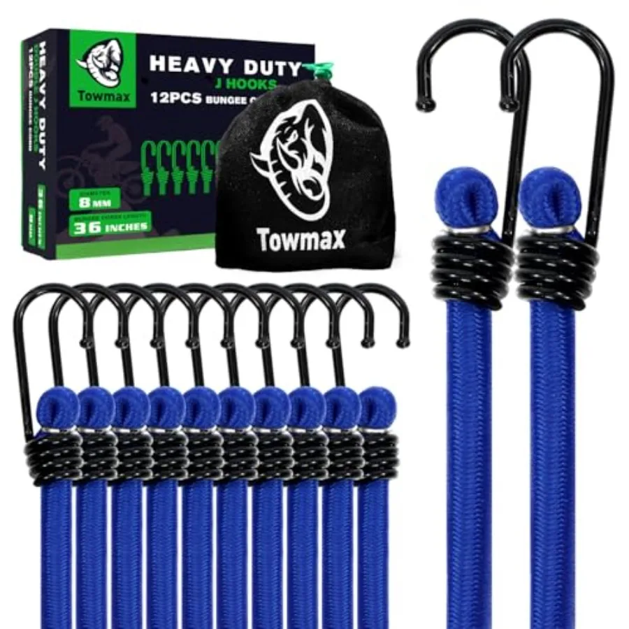 

Bungee Cord with Hooks 36" Bungee Cord Heavy Duty Outdoor Industrial Grade Bungie Cord for Camping Kayaking or Fastening Items