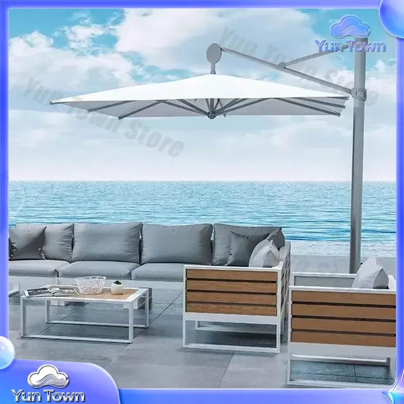 Large Outdoor Sun Lounger with Sun and Rain Umbrella for Garden Furniture Patio  Deck Furniture Backyard Furniture