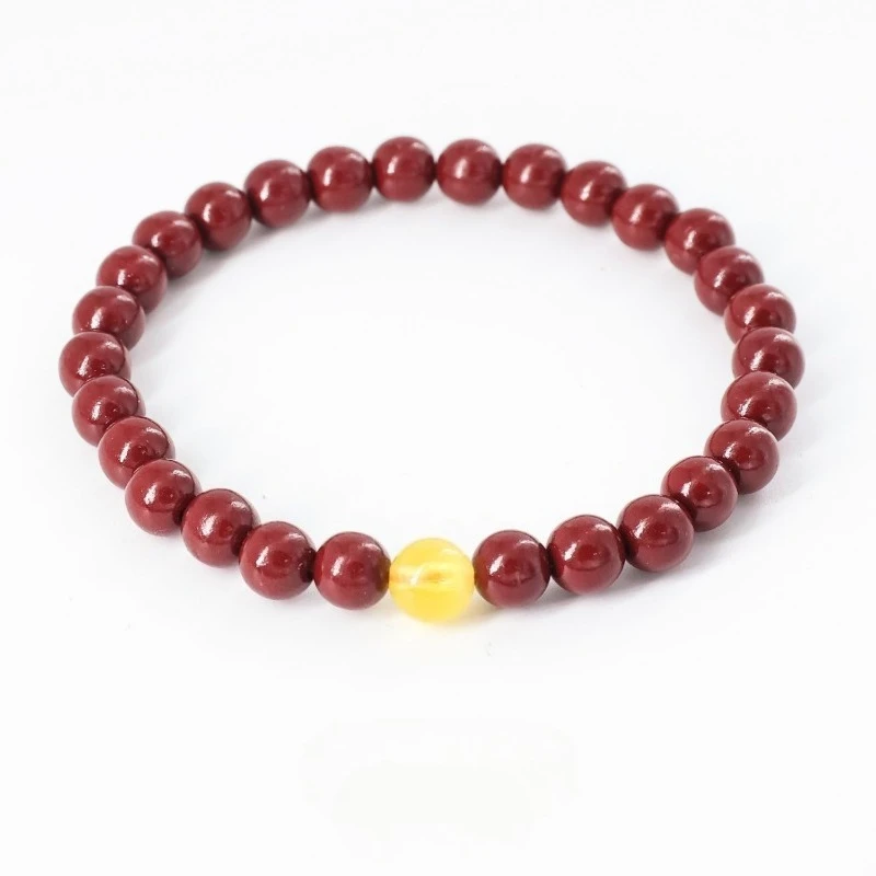 

New Natural Raw Ore Cinnabar Bracelet, Exquisite and Versatile Temperament